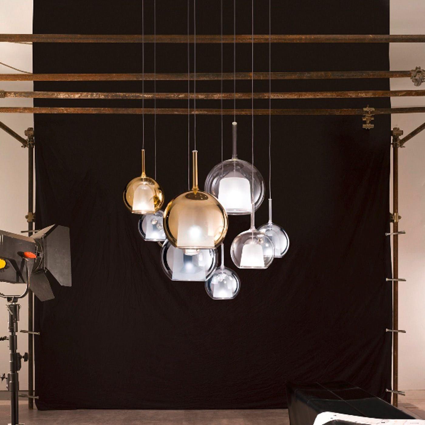 Pendant Light Glass Dome 9.8 in Indoor Dining Room Kitchen Island Ceiling Lamp | Thomler
