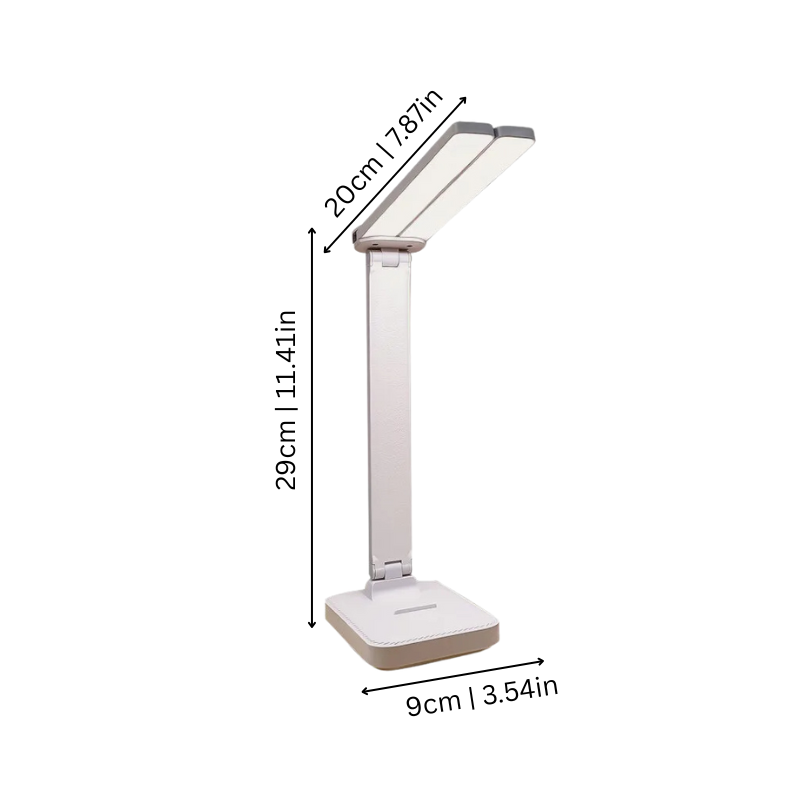 Folding LED Desk Lamp with Built-In Phone Stand & USB Charging – 3 Brightness Levels for Study, Work & Reading | Thomler