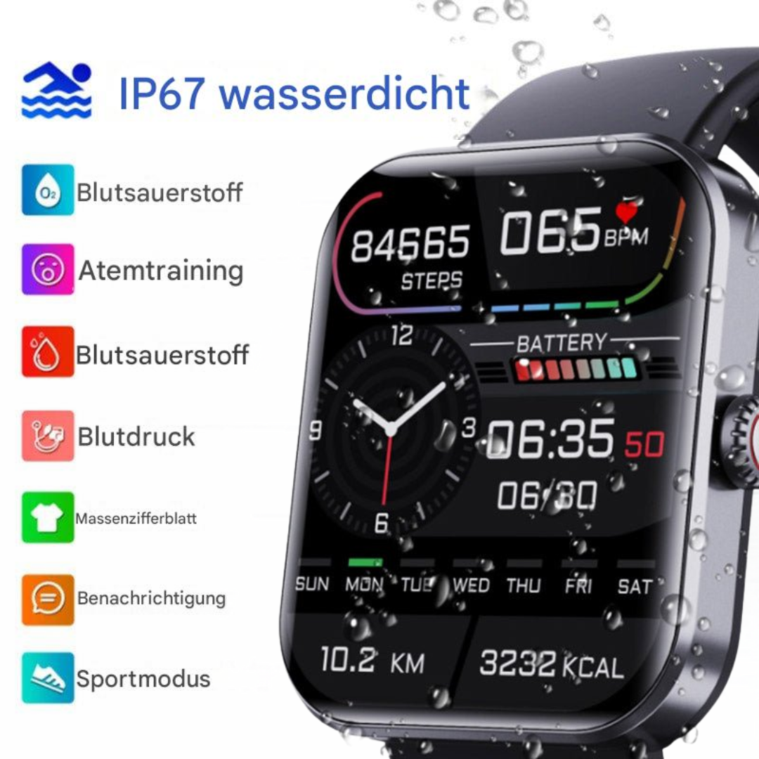 Non-Invasive Blood Sugar Monitor Watch with Heart Rate & Blood Pressure Tracking for Diabetics | Thomler