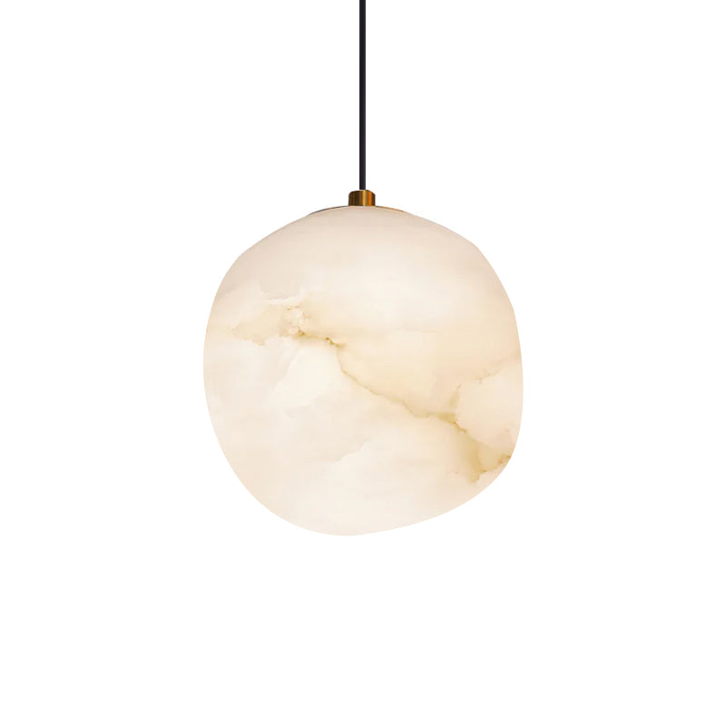 Pendant Light Brass Alabaster 9.1 in Ceiling Mount Indoor Dining Room Kitchen Island Hanging Lamp | Thomler