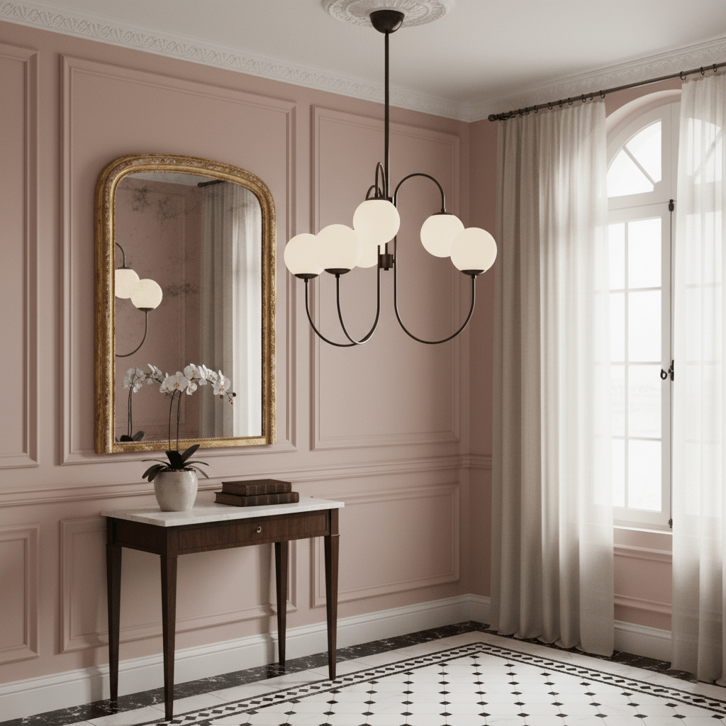 Chandelier Metal Glass 30 in x 27.6 in Indoor Ceiling Lighting | Thomler