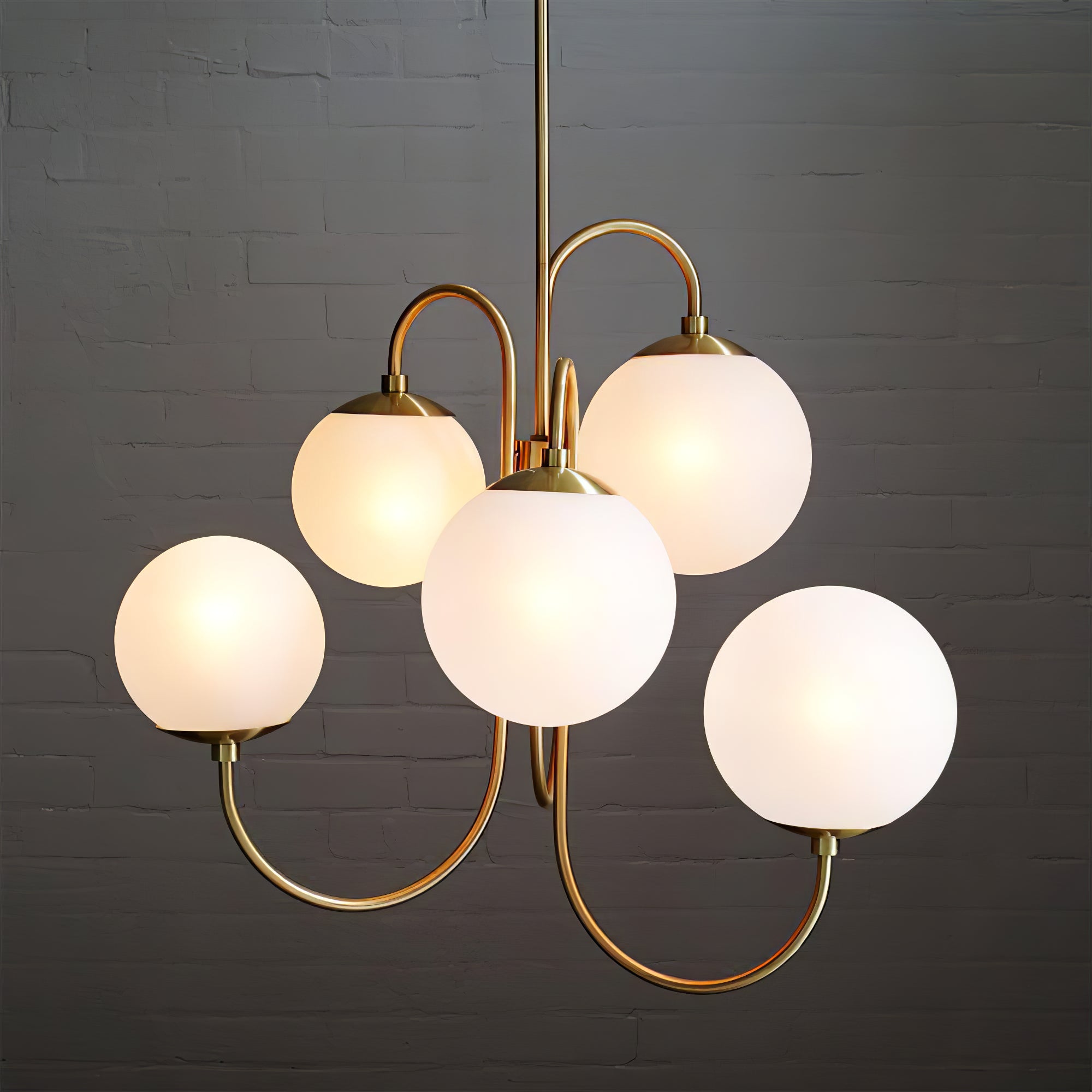 Chandelier Metal Glass 30 in x 27.6 in Indoor Ceiling Lighting | Thomler