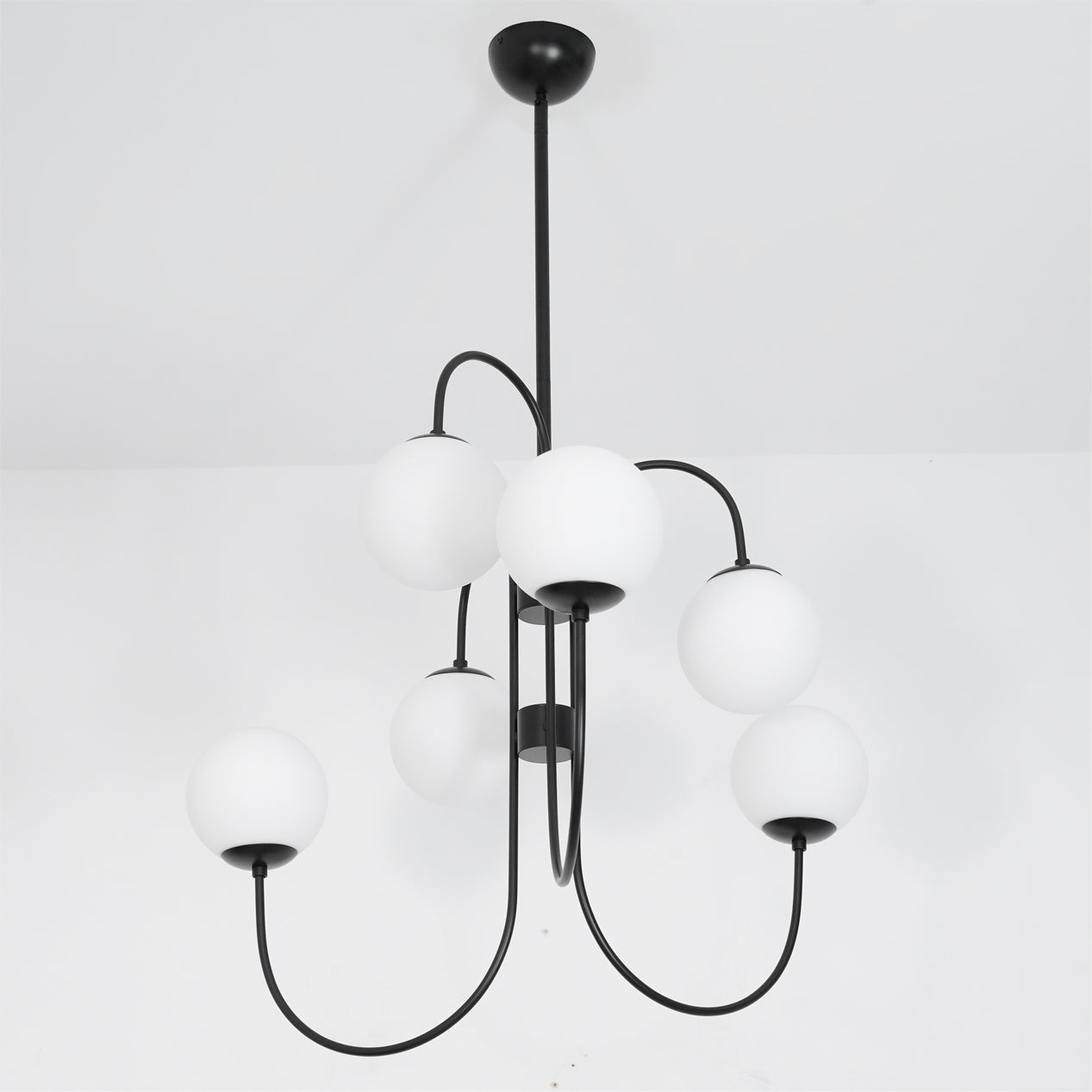 Chandelier Metal Glass 30 in x 27.6 in Indoor Ceiling Lighting | Thomler