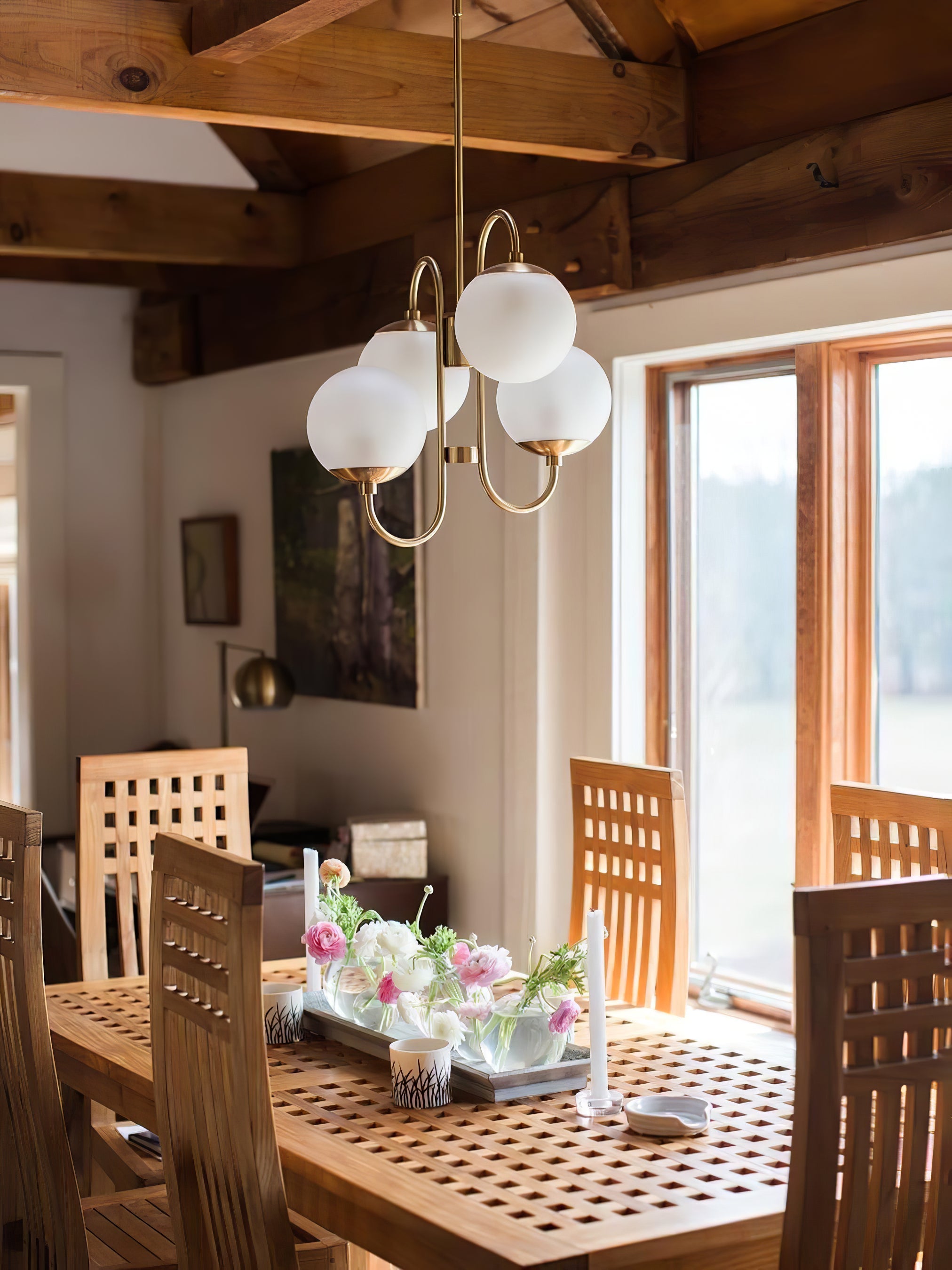 Chandelier Metal Glass 30 in x 27.6 in Indoor Ceiling Lighting | Thomler