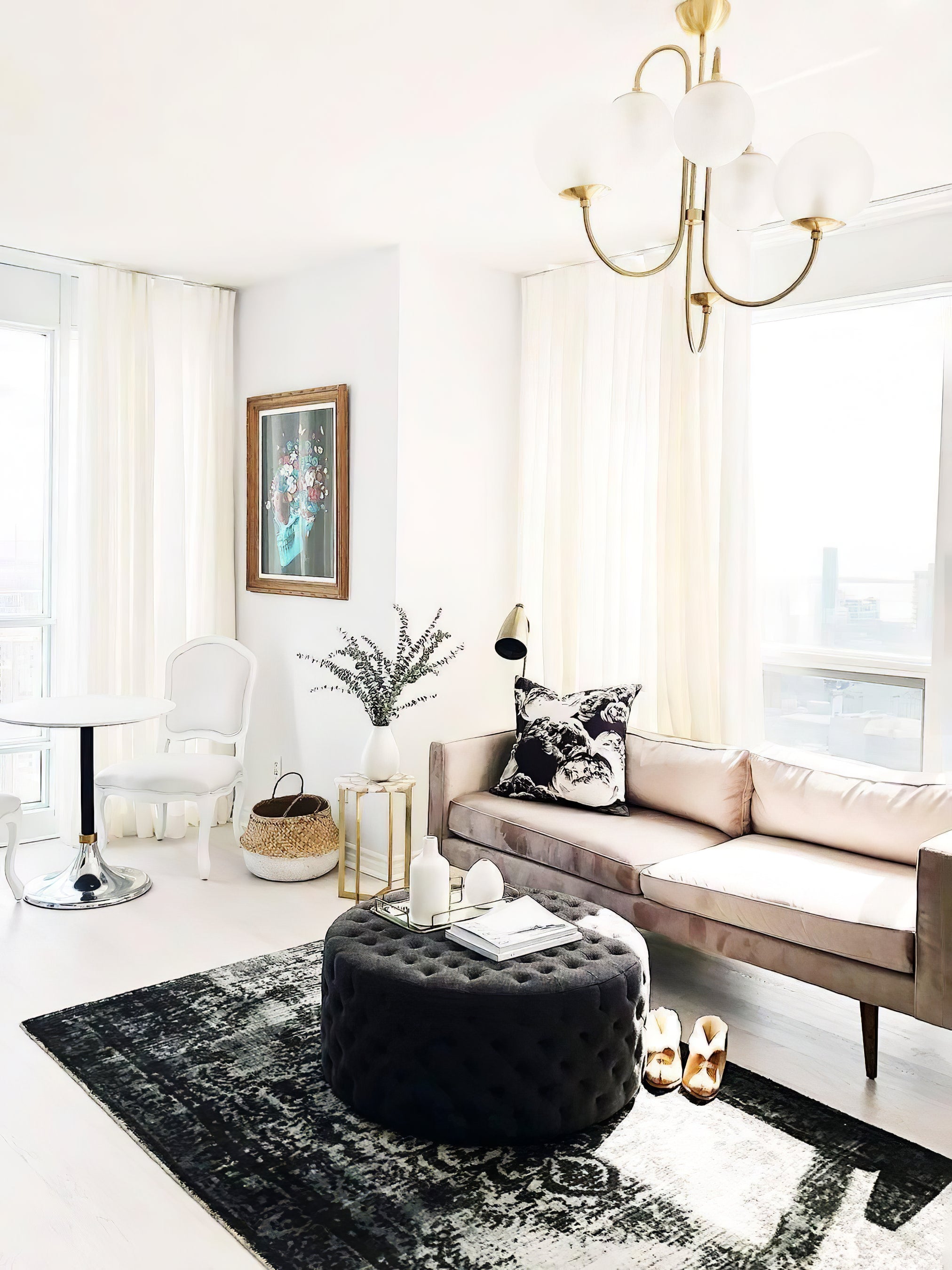 Chandelier Metal Glass 30 in x 27.6 in Indoor Ceiling Lighting | Thomler