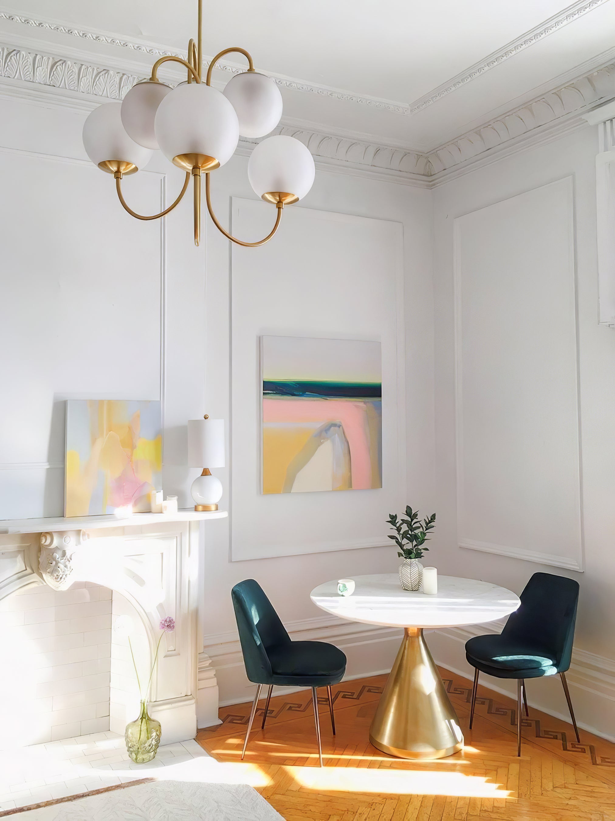 Chandelier Metal Glass 30 in x 27.6 in Indoor Ceiling Lighting | Thomler