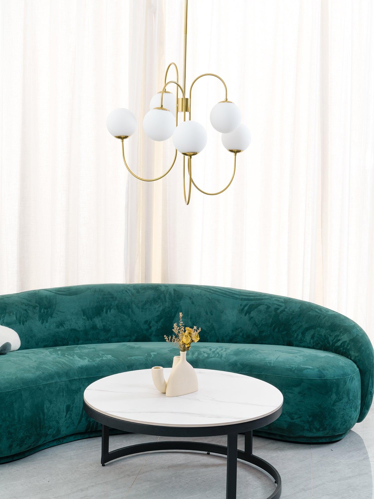 Chandelier Metal Glass 30 in x 27.6 in Indoor Ceiling Lighting | Thomler