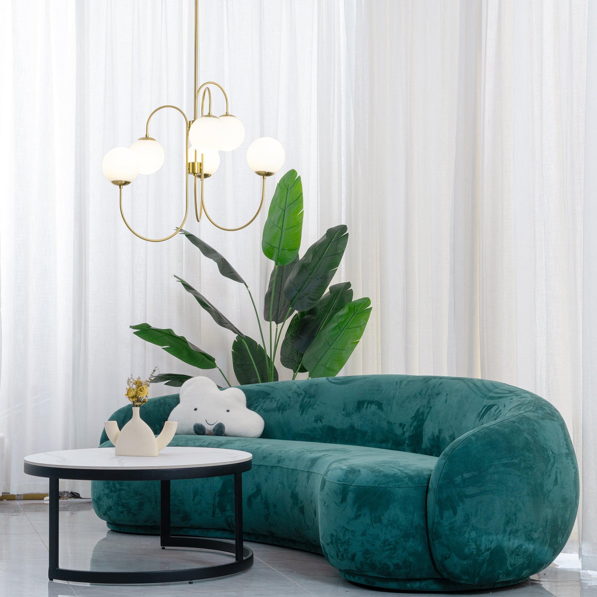 Chandelier Metal Glass 30 in x 27.6 in Indoor Ceiling Lighting | Thomler