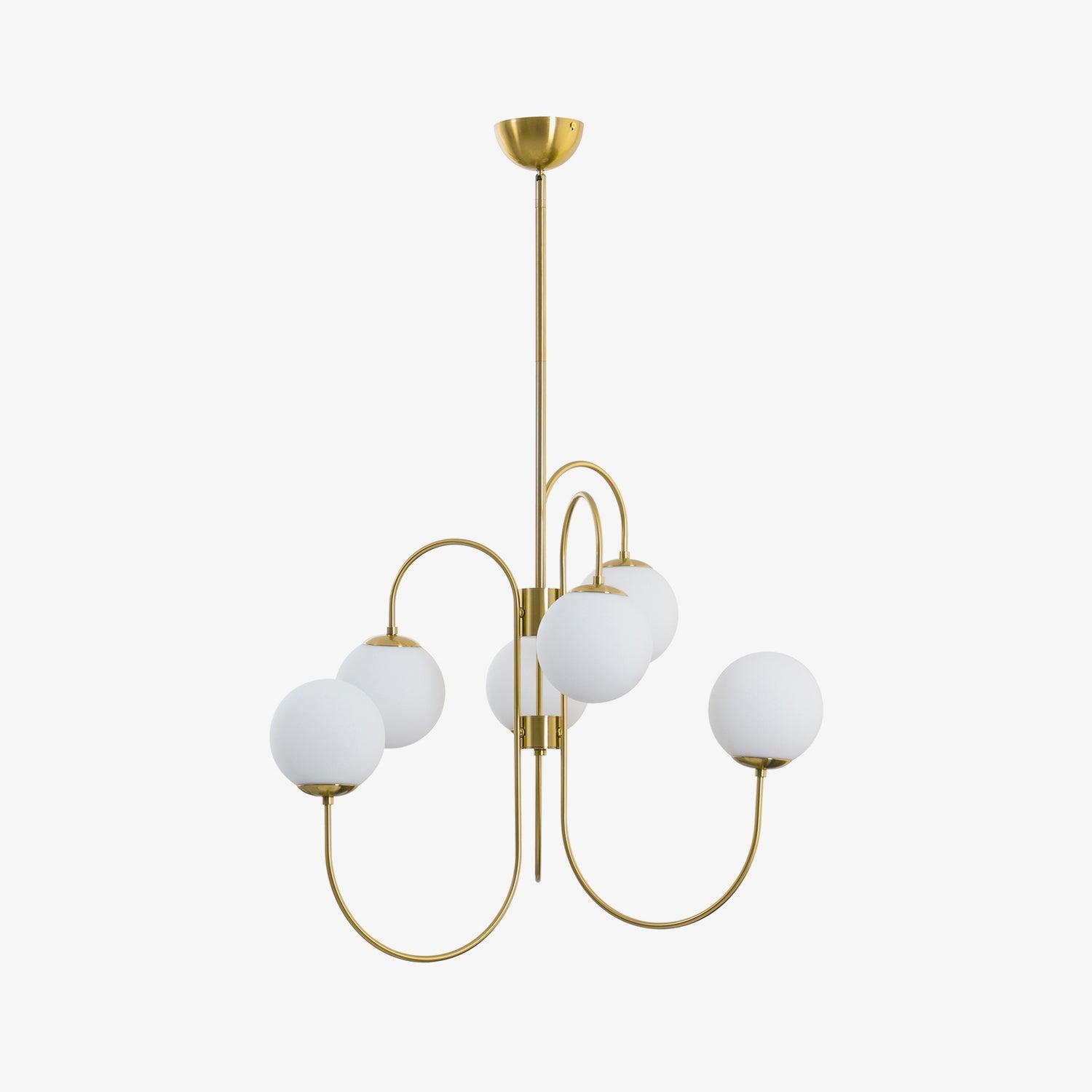 Chandelier Metal Glass 30 in x 27.6 in Indoor Ceiling Lighting | Thomler