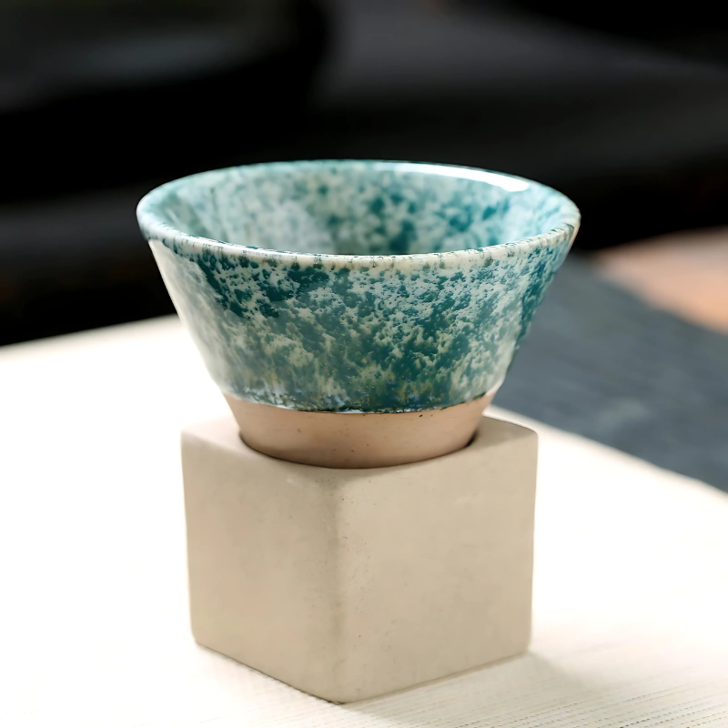 Japanese Ceramic Coffee Cup with Saucer Set – Handcrafted Artisan Glaze Design for Espresso, Tea & Hot Beverages – Heat-Retaining | Thomler