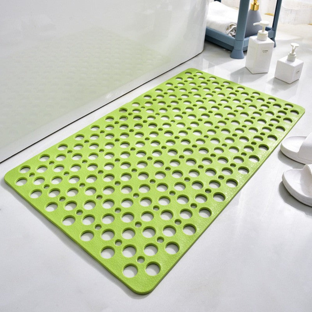 Anti-Slip Bathroom Mat with Drain Holes and Suction Cups for Shower Floor, Tub, Wet Surfaces | Quick Dry, Mildew Resistant TPE Safety | Thomler