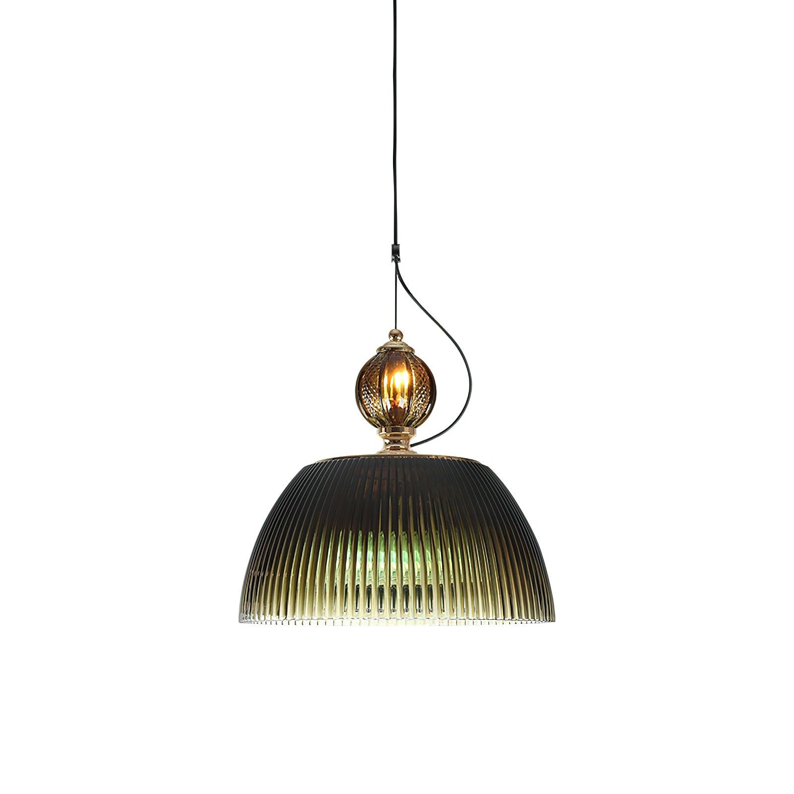 Emerald Glass Bowl Overhead Fixture 12.6 Inch Adjustable Cord Kitchen Counter Dining Room Ceiling Lighting E26 E27 Socket 40W Compatible | Thomler