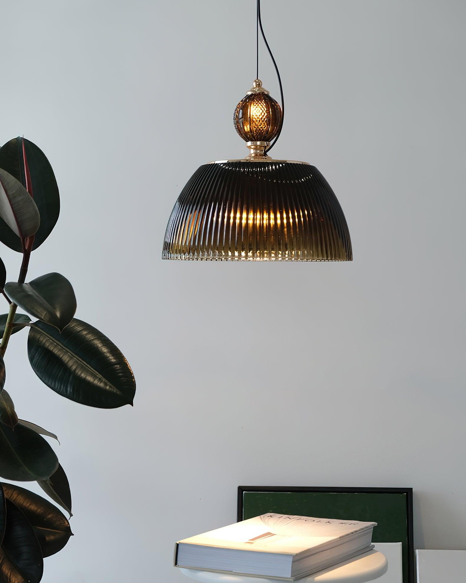 Emerald Glass Bowl Overhead Fixture 12.6 Inch Adjustable Cord Kitchen Counter Dining Room Ceiling Lighting E26 E27 Socket 40W Compatible | Thomler