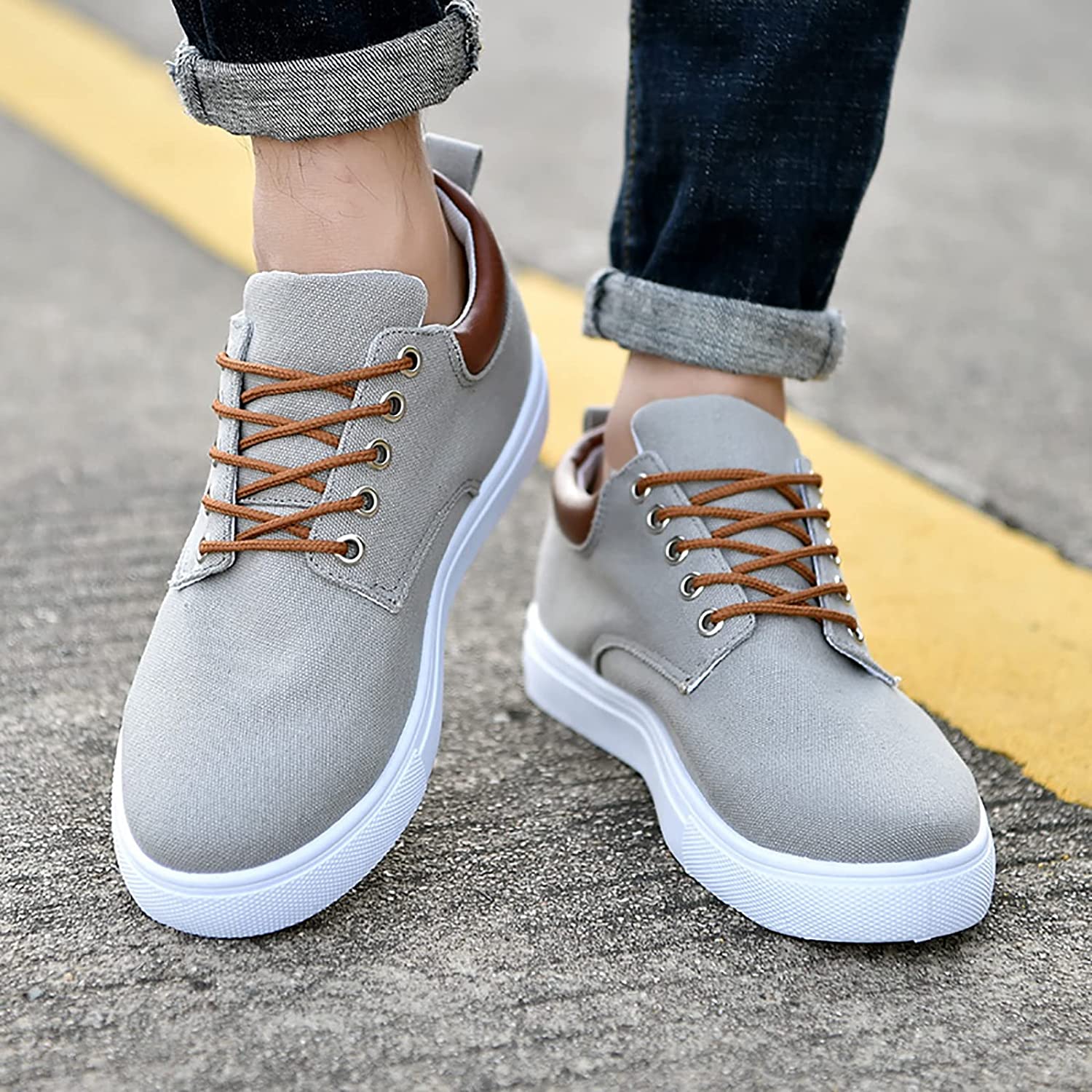 Canvas Sneakers for Men with Platform Sole – Casual Lace-Up Shoes for Work, Weekends & Everyday Wear | Thomler