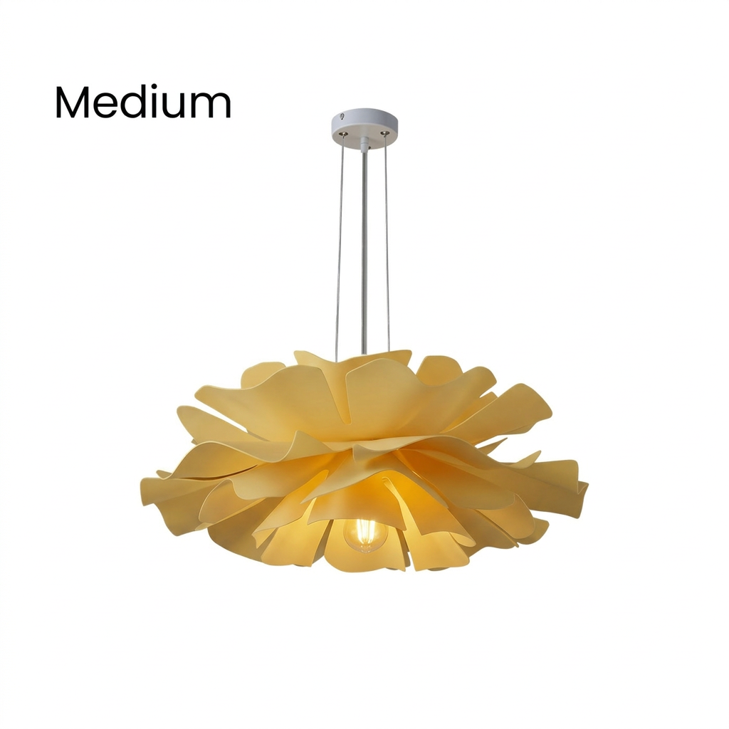Pendant Light Acrylic Metal 15.7 in White Lotus Flower Dining Bedroom Living Room Lighting Fixture | Thomler