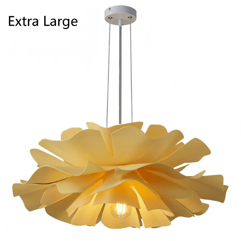Pendant Light Acrylic Metal 15.7 in White Lotus Flower Dining Bedroom Living Room Lighting Fixture | Thomler