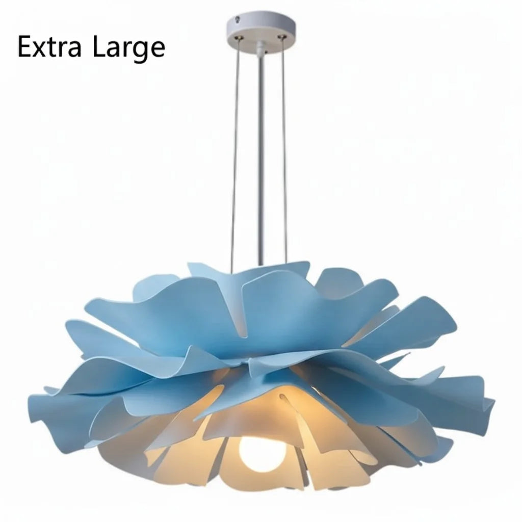 Pendant Light Acrylic Metal 15.7 in White Lotus Flower Dining Bedroom Living Room Lighting Fixture | Thomler