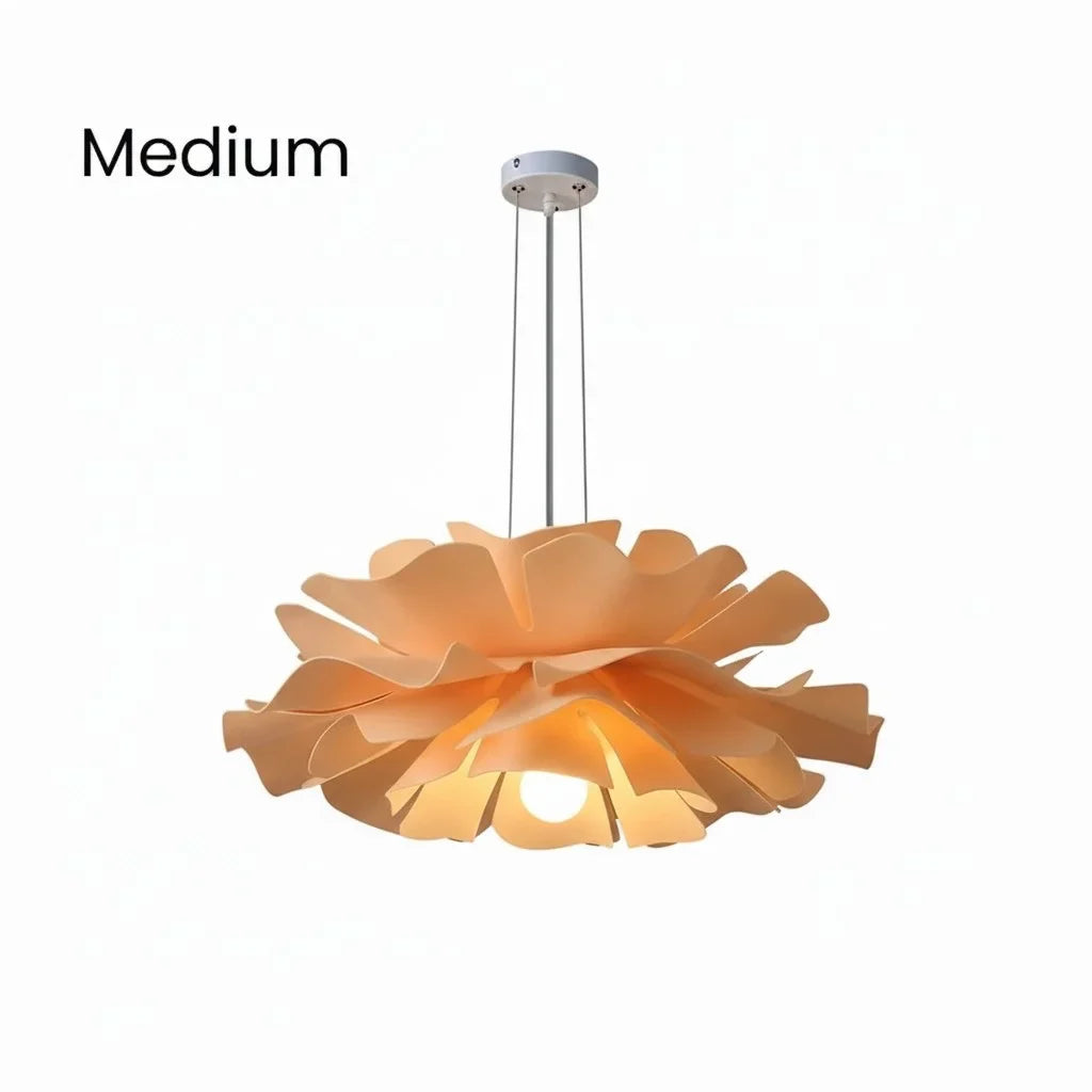 Pendant Light Acrylic Metal 15.7 in White Lotus Flower Dining Bedroom Living Room Lighting Fixture | Thomler