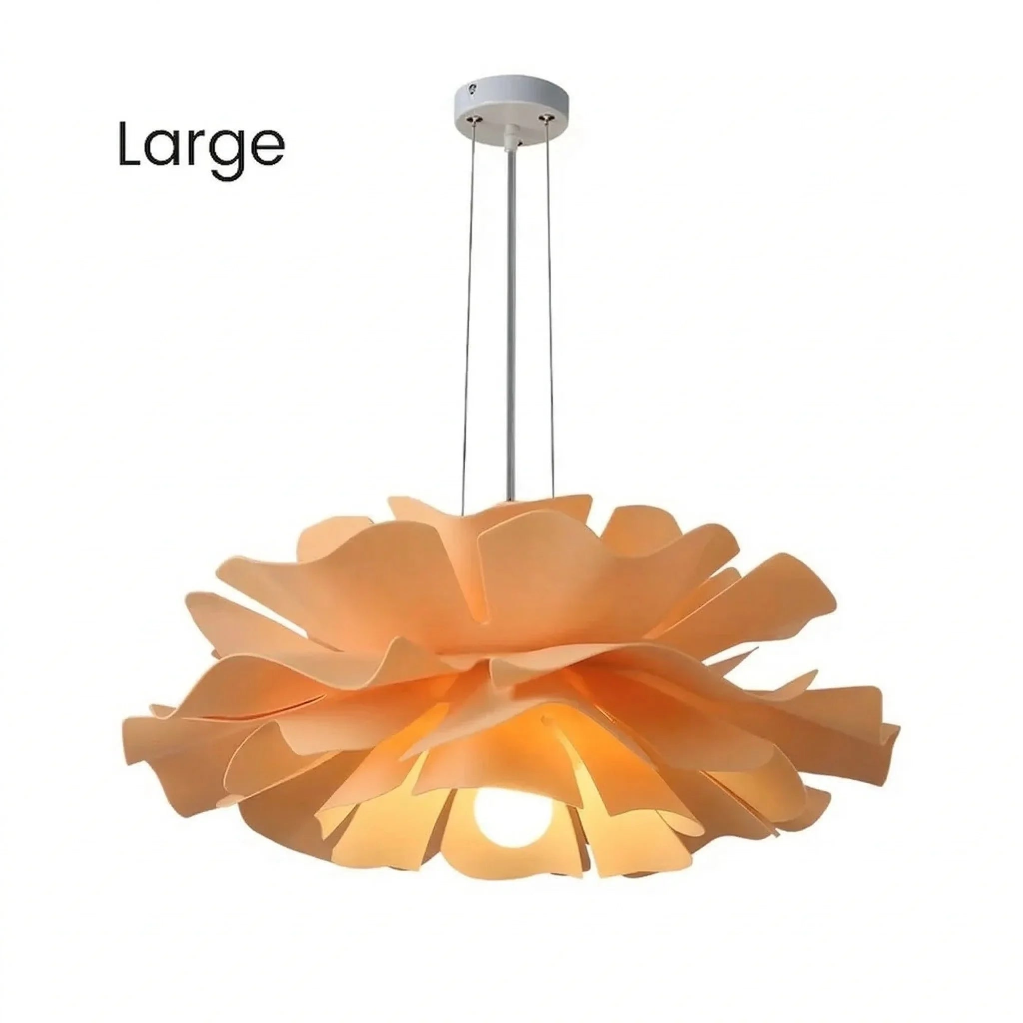 Pendant Light Acrylic Metal 15.7 in White Lotus Flower Dining Bedroom Living Room Lighting Fixture | Thomler