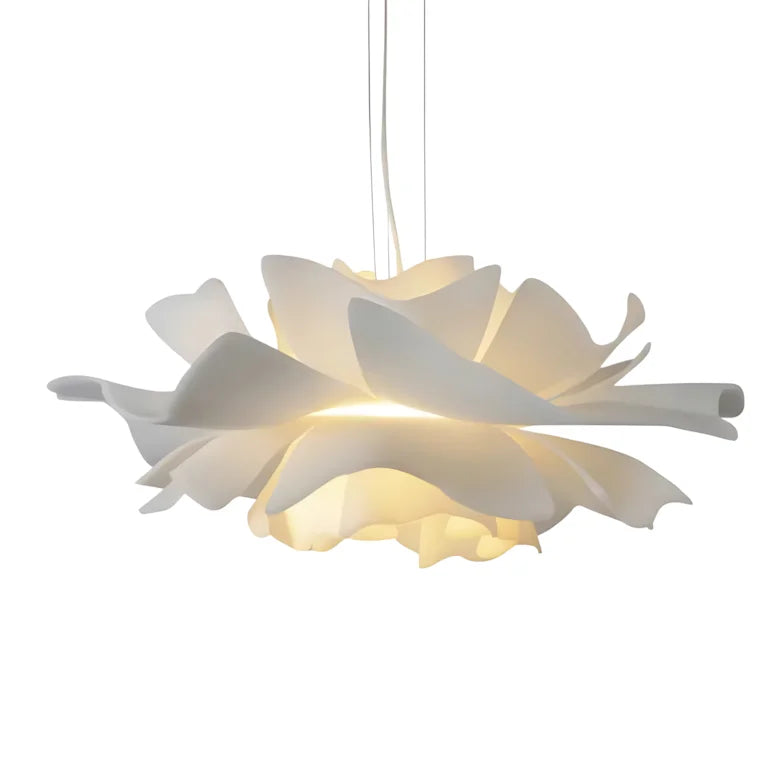 Pendant Light Acrylic Metal 15.7 in White Lotus Flower Dining Bedroom Living Room Lighting Fixture | Thomler