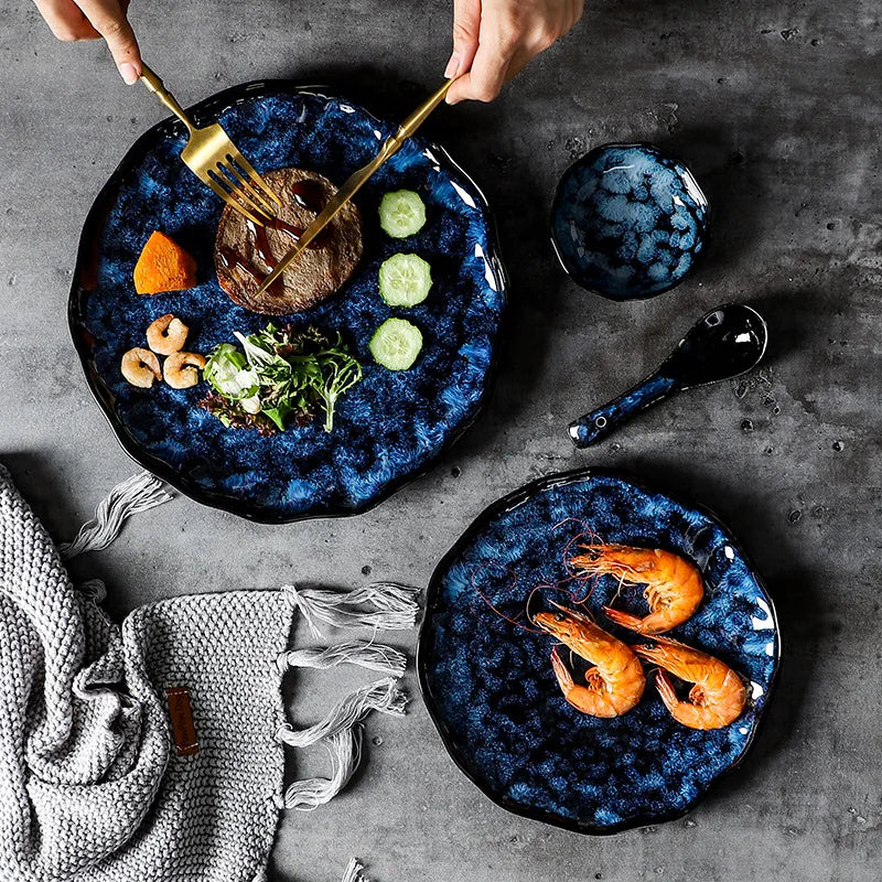 Blue Nebula 10-Piece Dinner Set