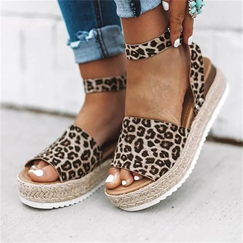 Women's Ankle Strap Platform Wedge Sandals Open Toe Buckle Shoes for Summer Casual Wear | Thomler