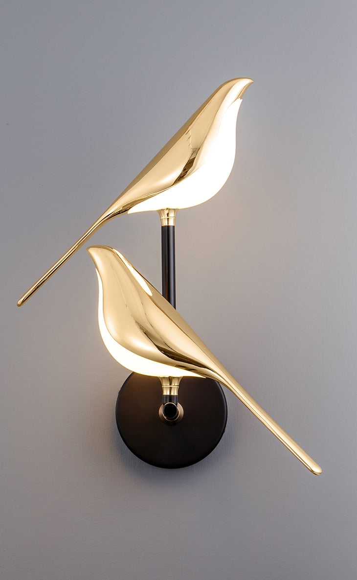 Wall Lamp Metal LED 38.0 cm Gold Living Room Bedroom Bird Design Adjustable Magnetic Accent Light | Thomler