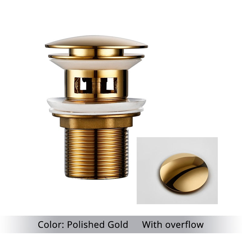 Vessel Sink Drain Assembly with Pop-Up Stopper for Modern Bathrooms – Overflow & Non-Overflow Configurations | Thomler