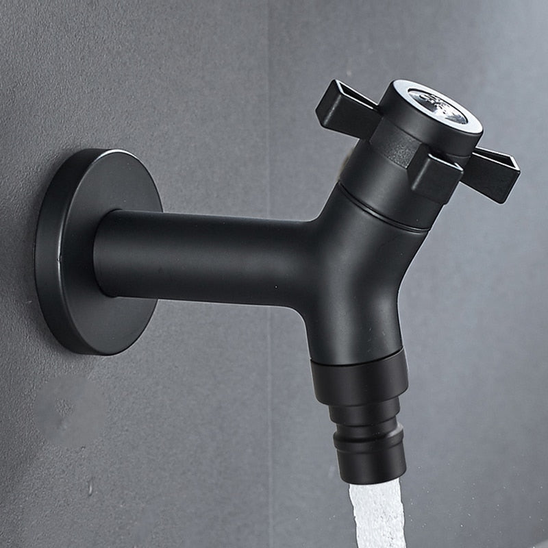 Wall-Mount Outdoor Garden Faucet | Cold Water Hose Spigot with Brass Valve & Stainless Steel Body for Yard, Patio & Balcony | Thomler
