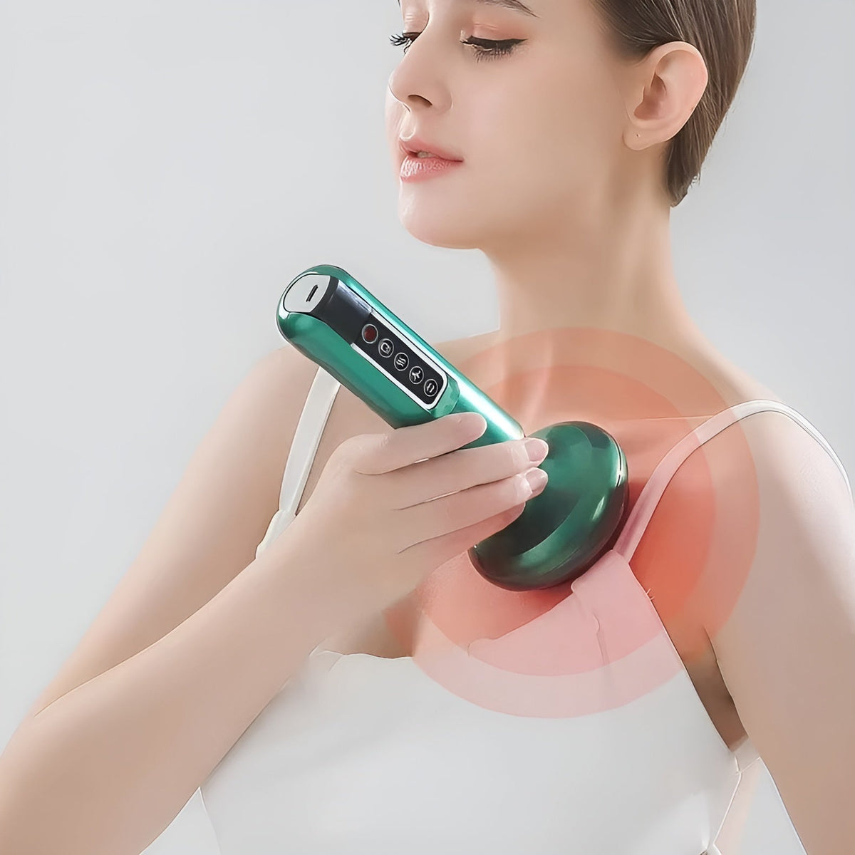 Cordless Handheld Muscle Massager with Suction & Heat Technology for Deep Tissue Relief at Home | Thomler