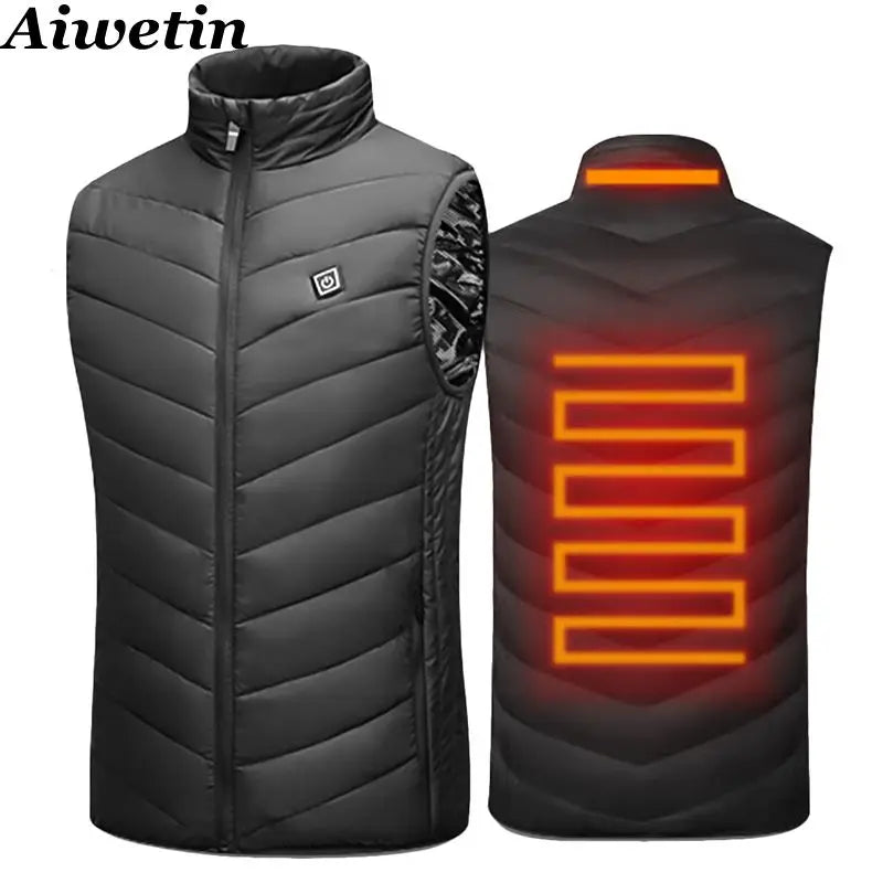 USB-Powered Infrared Body Warmer Gilet with Multiple Warmth Zones for Outdoor Activities & Winter Layering in Men's Sizes Up to 5XL | Thomler