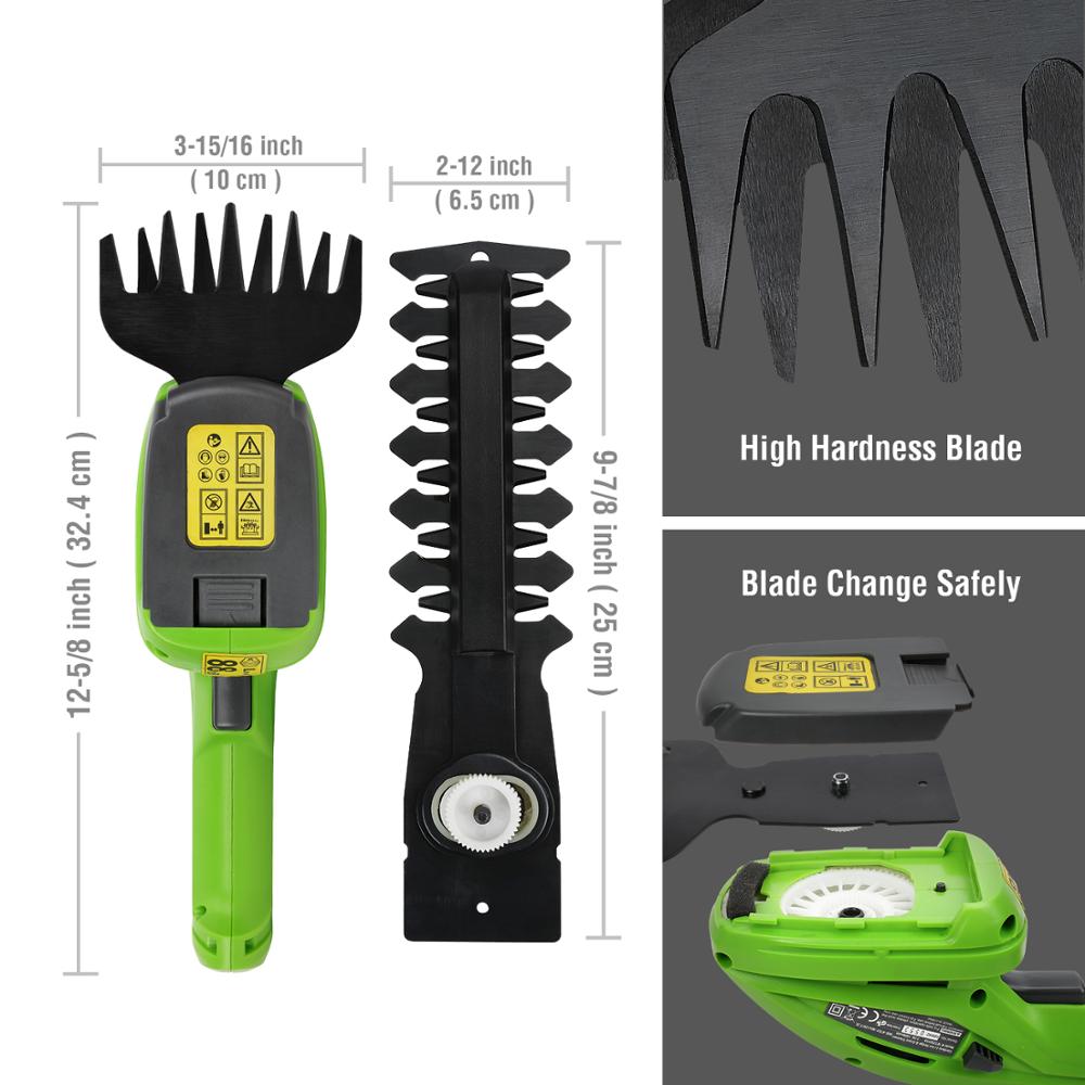Cordless Electric Hedge Trimmer - Lightweight One-Hand Grass Shears for Lawn Edging & Shrub Sculpting - Rechargeable 7.2V Battery Pruning | Thomler