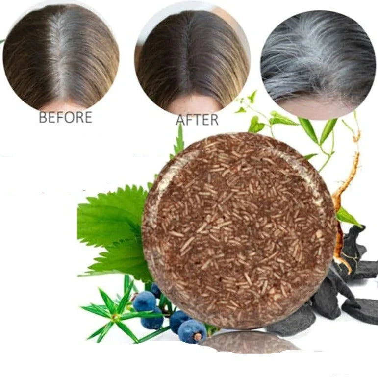 Natural Hair Darkening Shampoo Bar – Restores Color, Boosts Volume & Nourishes Scalp | Thomler