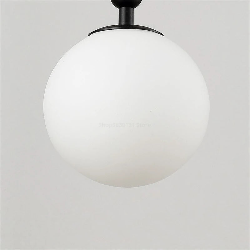 Wall Lamp Glass Globe 5.5 in Black Gold Bedroom Hallway Ambient Lighting Fixture Modern Minimalist Sconce | Thomler