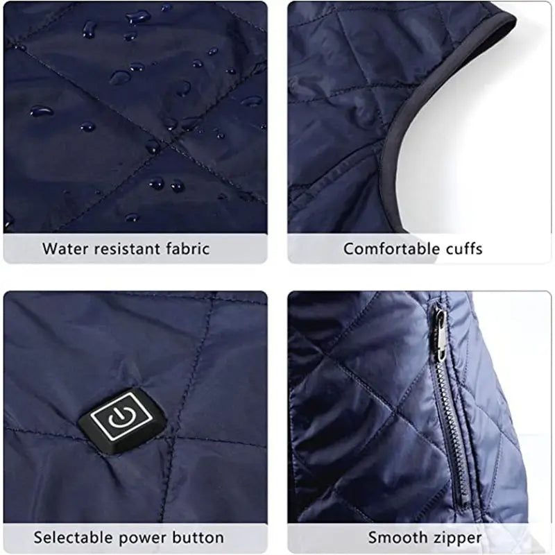Women's USB Heated Vest with Infrared Heat Zones for Cold Weather | Lightweight Rechargeable Warming Jacket for Fall Winter Outdoor | Thomler