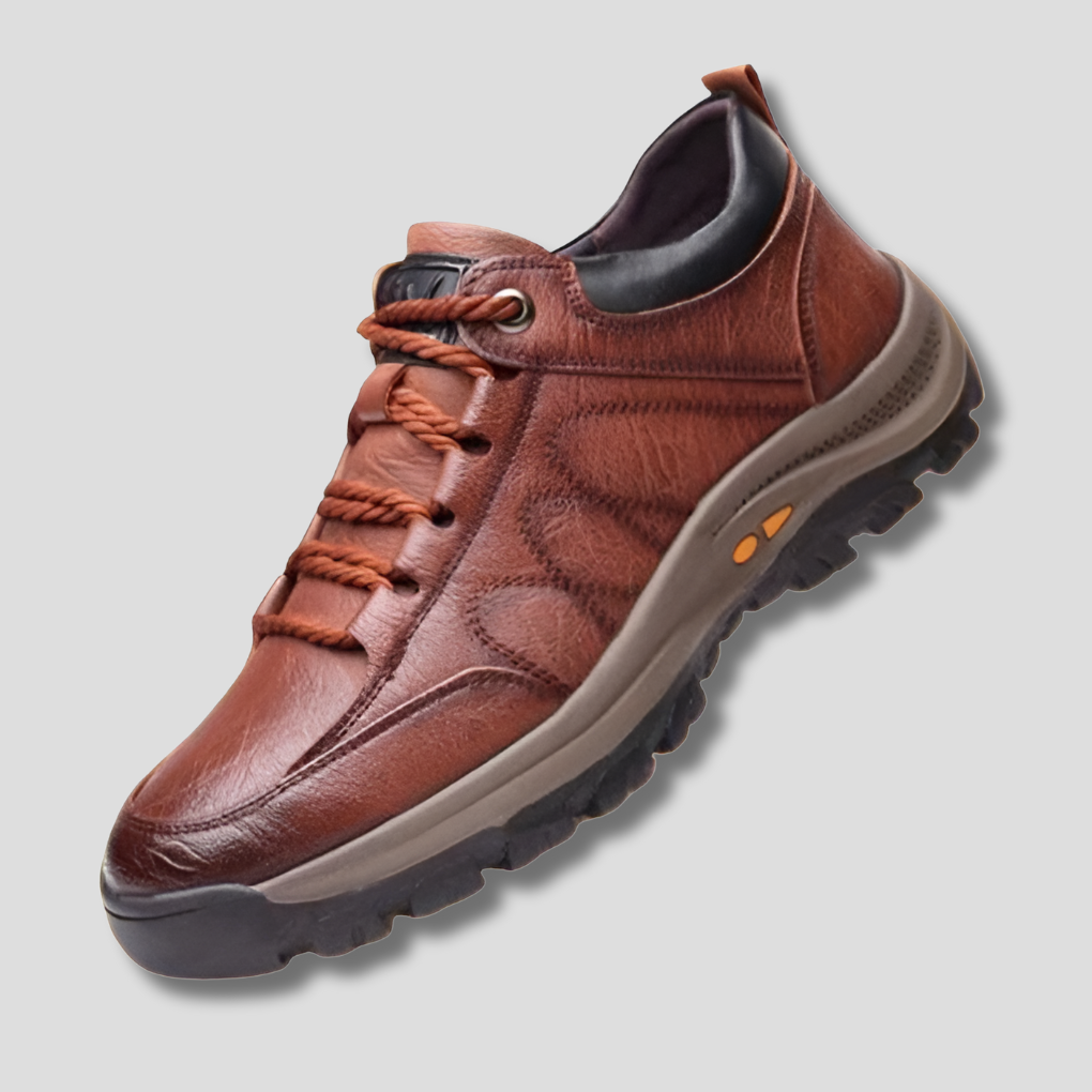 Men's Arch Support Leather Shoes Waterproof Slip-On Casual Dress Sneakers for Work Walking Office Daily Wear | Thomler
