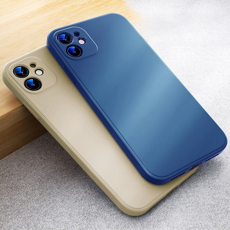 Soft Silicone iPhone Case for 11, 12, 13 Series – Slim Matte Grip Protection with Raised Edges and Full Camera Cover for Everyday Carry | Thomler