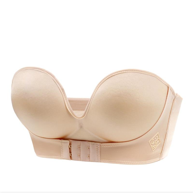 Strapless Bra with Silicone Grip – Seamless Wireless Push-Up for Off-Shoulder Tops, Backless Dresses, Everyday Comfort & Wedding Wear | Thomler