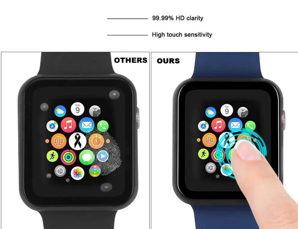 Reinforced Metal Armor Shell with Built-In Hardened Glass Display Shield for 40mm & 44mm Series 4/5/6, 38mm & 42mm Series 1/2/3 | Thomler