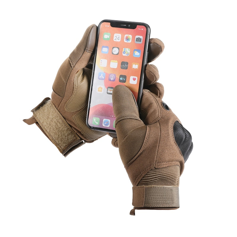 Tactical Touchscreen Gloves for Men – Full Finger Military Style Work Gloves with Adjustable Wrist Strap, Non-Slip Palm Padding for | Thomler