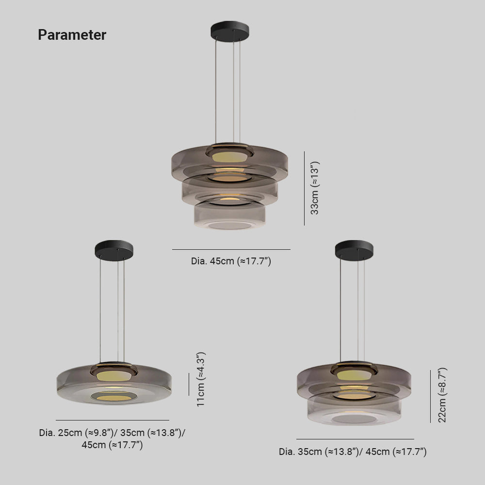 Multi-Tier Glass Pendant Light with Adjustable Cable for Kitchen & Dining Room | Modern LED Ceiling Fixture | Thomler