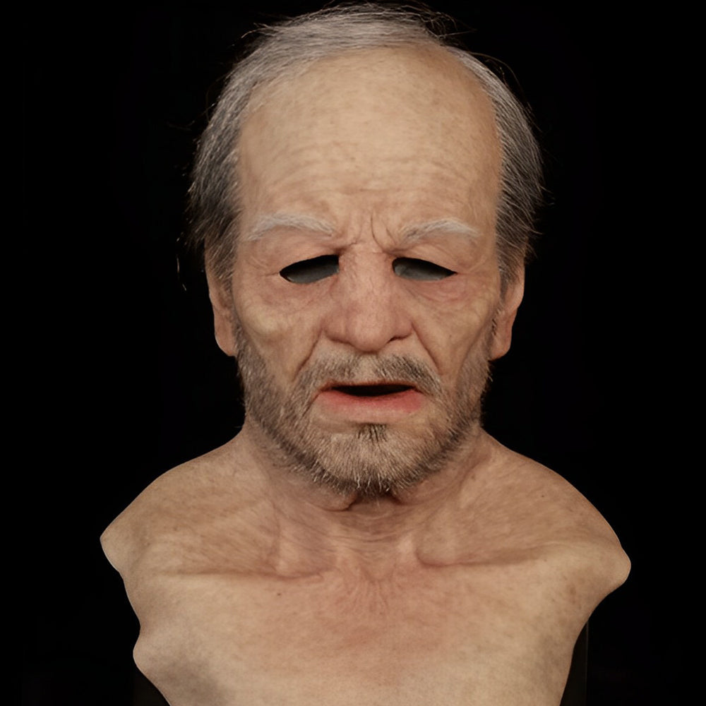 Realistic Latex Old Man Full Head Mask for Halloween, Cosplay, Theater and Costume Parties | Thomler