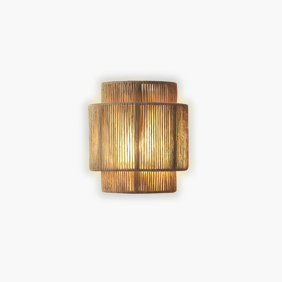 Artisan-Crafted Rope Sconce – Textured Fiber Shade, Ambient LED, Natural Boho Charm for Bedroom, Hallway & Coastal Decor | Thomler