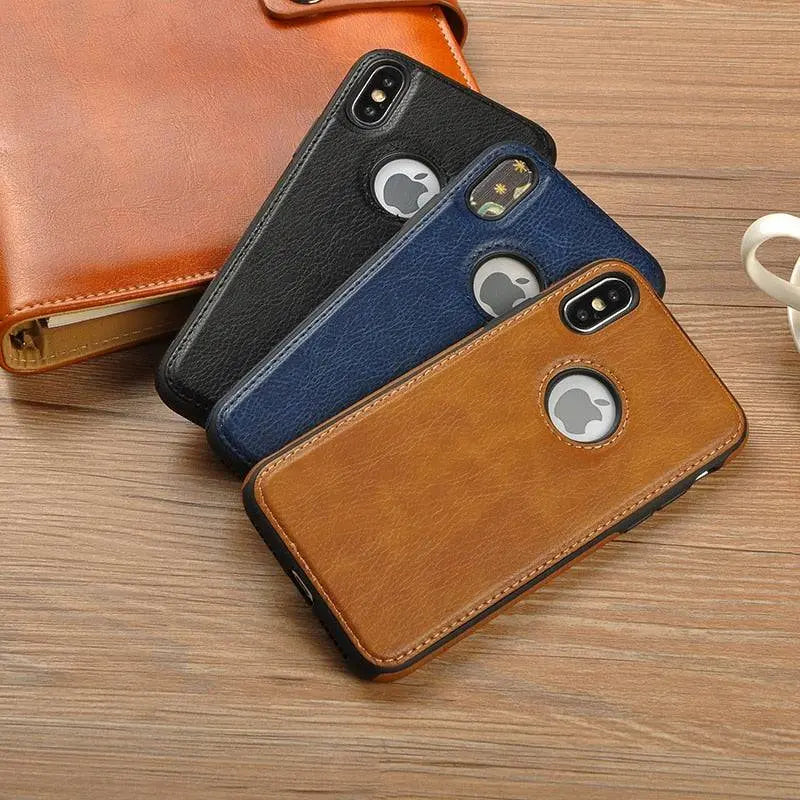Vintage Leather iPhone Case | Precise Fit Shell for iPhone 6-XR with Raised Edges & Camera Protection | Grip-Enhanced Phone Cover | Thomler