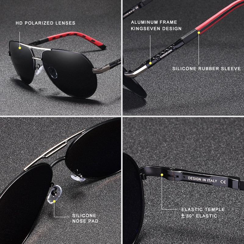 Men's Retro Keyhole Bridge Sunglasses – Polarized UV Protection, Aluminum Frame, 5 Color Options | Thomler