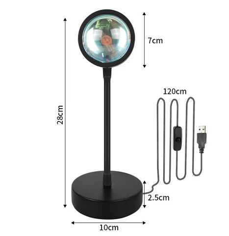 Table Lamp ABS LED 11 in Adjustable USB Desk Bedroom Ambient Mood Light 16 Colors Remote Control | Thomler