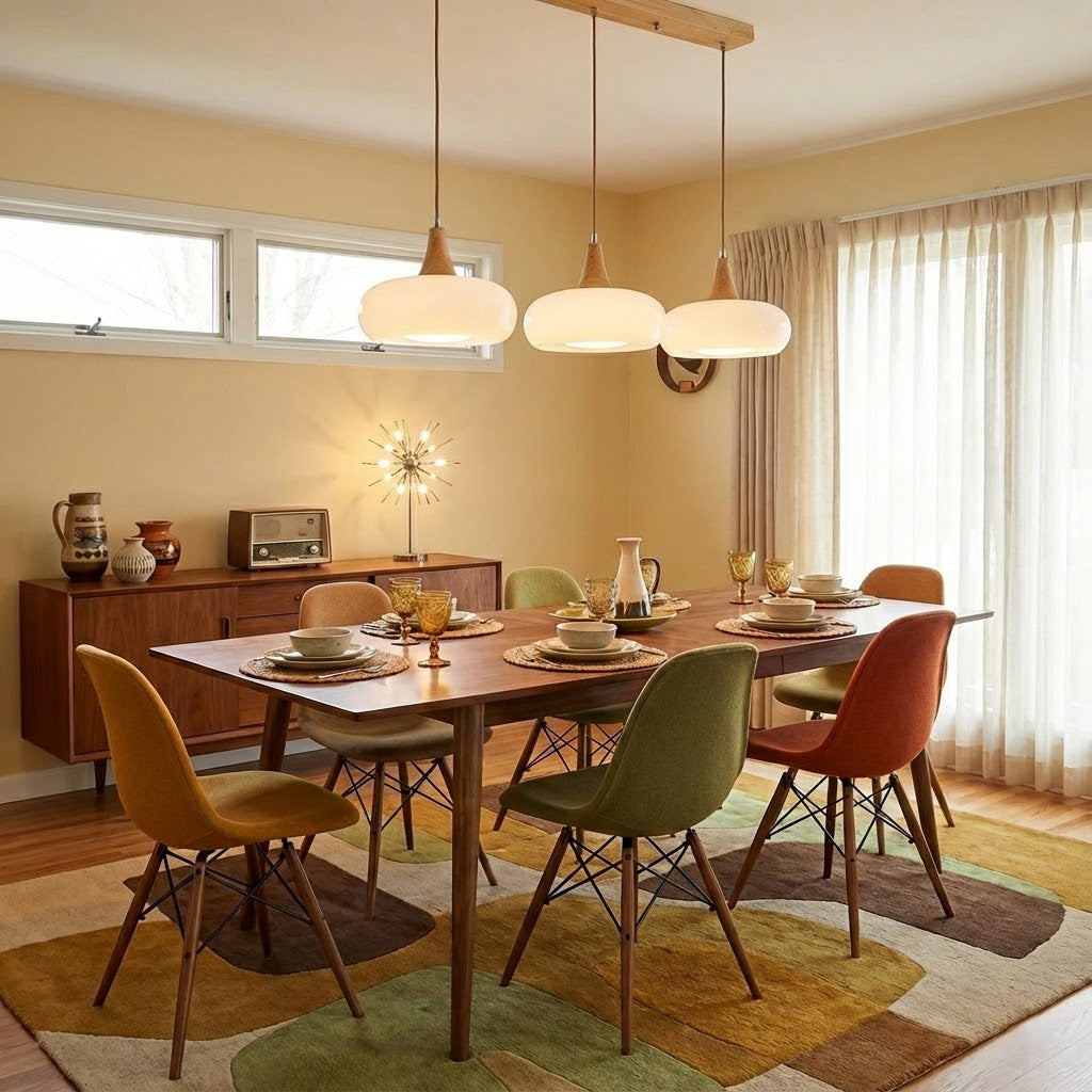 Pendant Lamp Metal Glass Wood 11 in Indoor Kitchen Dining Room Hanging Light Fixture Modern Lighting Options | Thomler