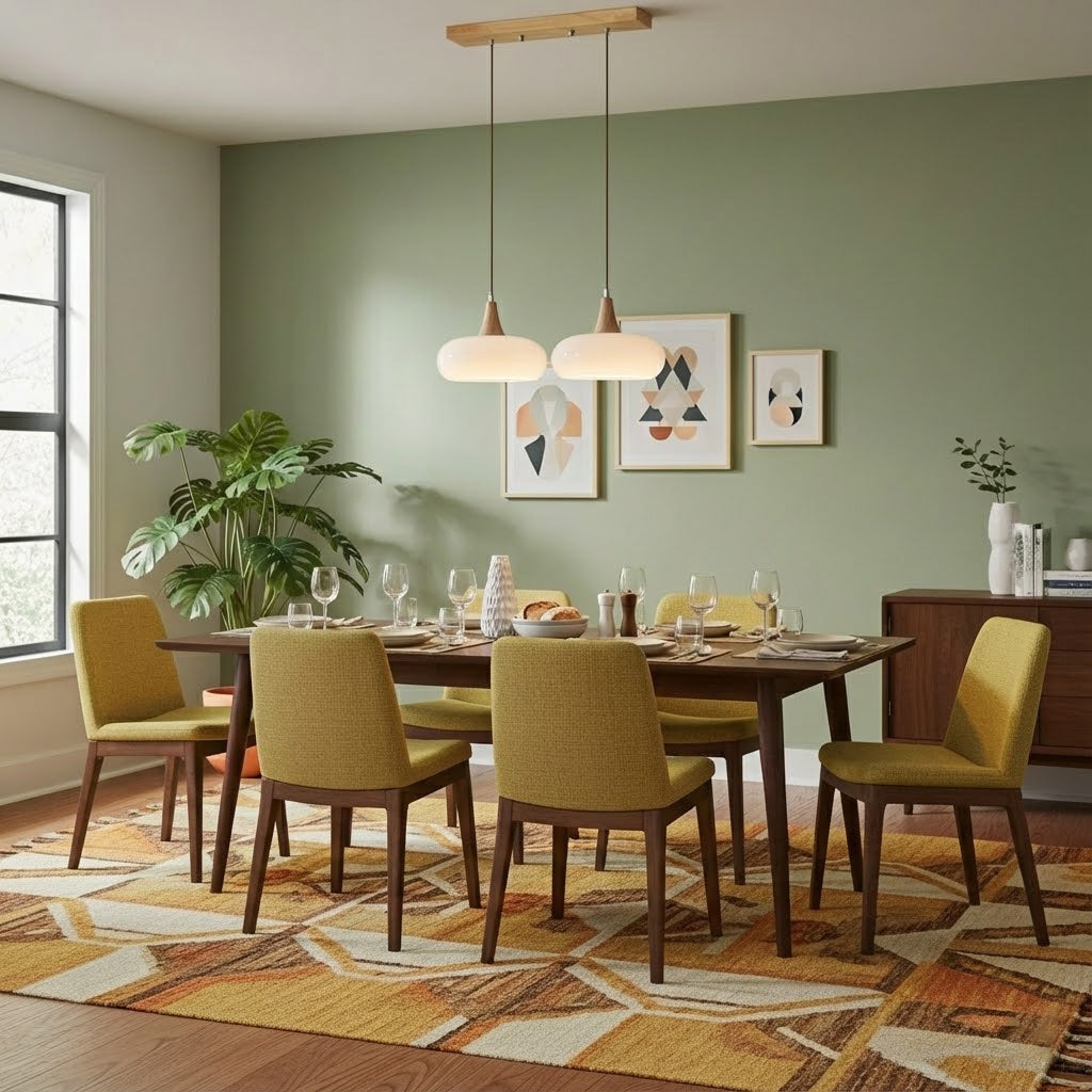 Pendant Lamp Metal Glass Wood 11 in Indoor Kitchen Dining Room Hanging Light Fixture Modern Lighting Options | Thomler