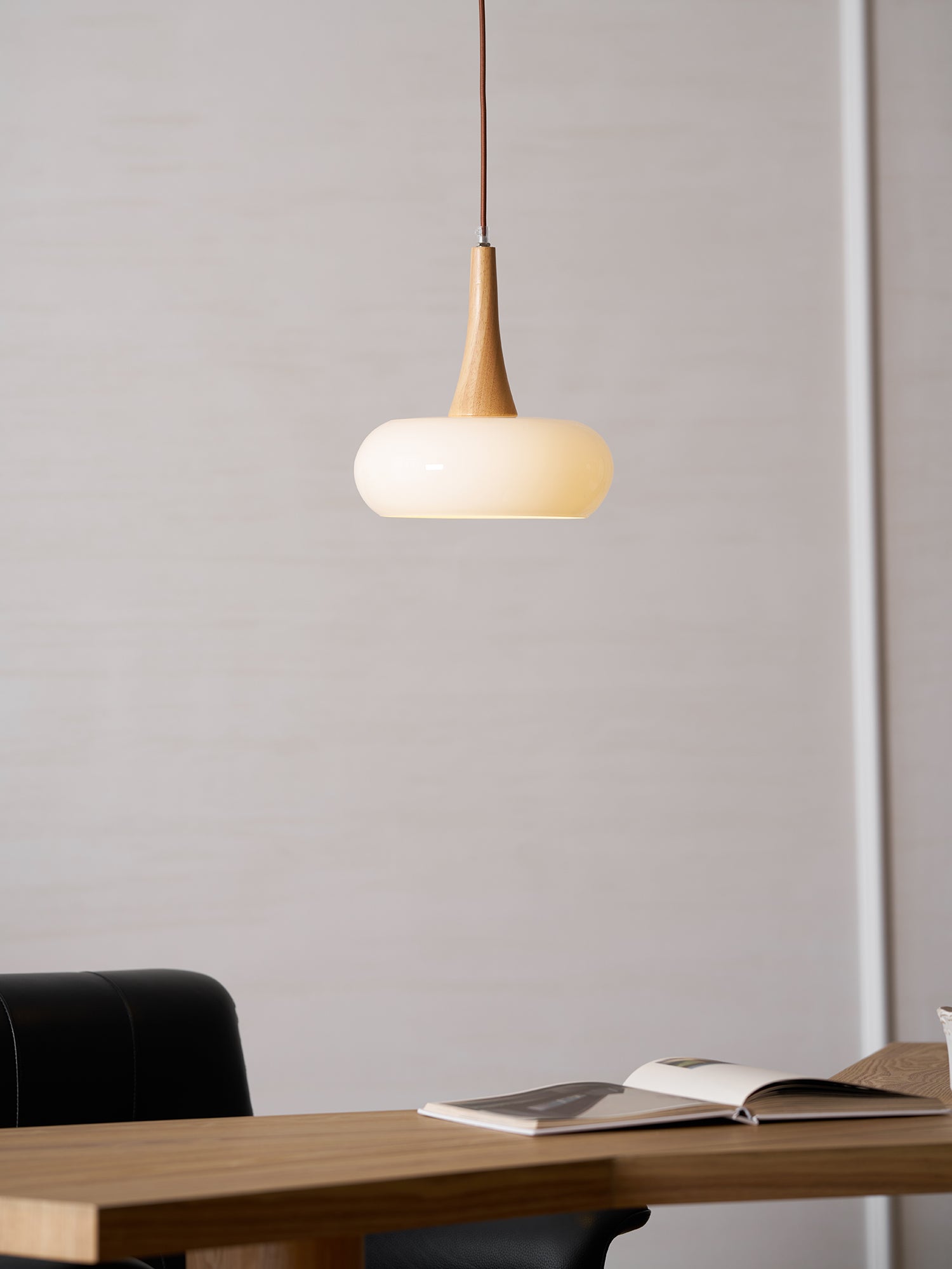 Pendant Lamp Metal Glass Wood 11 in Indoor Kitchen Dining Room Hanging Light Fixture Modern Lighting Options | Thomler