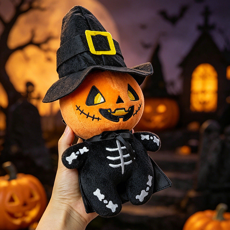 Soft Embroidered Halloween Plush Figures Set with Friendly Characters for Shelves and Tabletops | Thomler